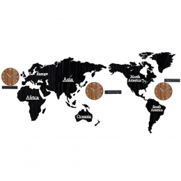 Zegar ścienny DIY 3D mapa świata duży drewniane MDF cyfrowy zegar ścienny zegarek z drewna nowoczesny styl europejski okrągły wy