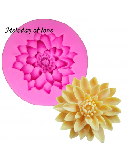 3D piękny lotos chryzantemy kwiaty ślubne ciasto dekorowanie narzędzia DIY narzędzia do pieczenia kremówka silikonowe formy fore