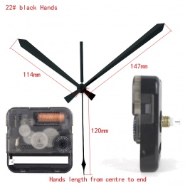 Ostar cichy ruch z tworzywa sztucznego kwarcowy Mechanizm zegara z 22 # czarne ręce zegar akcesoria kwarcowy zegarek DIY zestawy