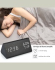 2019 nowy cyfrowy LED budzik kontrola dźwięku budzik drewniany 3 alarmy USB/baterii zegar stołowy kryty termometr higrometr
