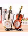 2 kolory kreatywny zegar stołowy uczeń skrzypce prezent skrzypce kwarcowy Alarm zegar na biurko rzemiosło plastyczne Drop Shippi