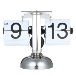 Małej skali tabeli zegar Retro odwróć zegar ze stali nierdzewnej typu Flip ponad wewnętrzna biegów sterowane kwarcowy zegar na b
