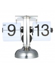 Małej skali tabeli zegar Retro odwróć zegar ze stali nierdzewnej typu Flip ponad wewnętrzna biegów sterowane kwarcowy zegar na b