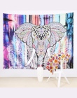 BeddingOutlet słoń gobelin kolorowe drukowane dekoracyjne Mandala Tapestry Indian 130 cm x 150 cm 153 cm x 203 cm Boho wykładzin