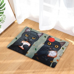Wycieraczka dywany para koty drukuj maty podłogowe kuchnia dywany łazienkowe 40X60or50x80cm