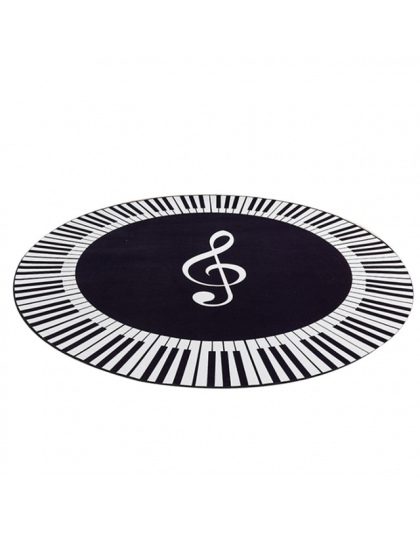 EHOMEBUY nowy dywan muzyka Symbol klawisze fortepianu czarny biały okrągły dywan antypoślizgowe dywaniki domu sypialnia podkładk