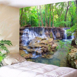 Piękne ściany wiszące gobelin las piękny wodospad Hd dekoracje ręcznik plażowy charakter namiot Mural dywan poliestrowy