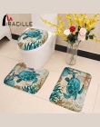 Miracille Marine Style 3 sztuk zestaw deska klozetowa pokrywy WC zestaw żółw morski drukowane łazienka mata zmywalny dywan dla w
