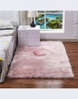 Biały/różowy/szary długie pluszowe Ultra miękkie puszyste dywaniki prostokąt maty podłogowe przeciwpoślizgowe sztuczna wełna dyw