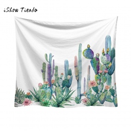 Mody gobelin zielony kaktus wzór w stylu dekoracyjne kaktus akwarela wiszące gobeliny ścienne dekoracja domowa przedstawiająca k