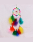 Home Decoration kolorowe Dream Catcher okrągła z piór powiesić rzemiosło Handmade Home wiszące dekoracje rzemiosło moda wiatr ku