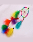 Home Decoration kolorowe Dream Catcher okrągła z piór powiesić rzemiosło Handmade Home wiszące dekoracje rzemiosło moda wiatr ku