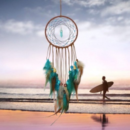 Ręcznie Dream Catcher kolorowe pióra koralik projekt wiszące wisiorek Ornament dekoracyjny prezent domu ściany sztuki zawieszki