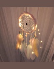 Dream Catcher Dreamcatcher oświetlenie LED dziewczyna pokój dzwon sypialnia romantyczny pióra ozdoby wiszące dekoracje