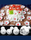 4 sztuk/zestaw Plum Blossom kwiat tłok kremówka Sugarcraft ciasto dekorowanie narzędzia ciastko DIY Stamper akcesoria do pieczen