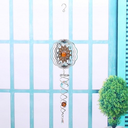 3D Metal obróć gongu wiatr wir ruchu obracanie wiszące Home Decor pokoju dekoracja okienna LBShipping