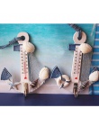 Drewna kotwica termometr rzemiosło sztuki ściany hak do zawieszania metromierz powłoki Nautical wystrój w stylu Vintage kreatywn