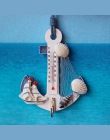Drewna kotwica termometr rzemiosło sztuki ściany hak do zawieszania metromierz powłoki Nautical wystrój w stylu Vintage kreatywn