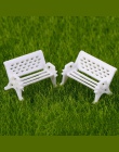 Nowy 1 PC Mini białe ławki wróżka lalka krzesła Terrarium Moss Decor figurki ogród miniatury mikro krajobraz akcesoria