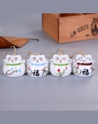 Ceramiczne Windchimes szczęście kot wisiorek wiatr kuranty samochodów Ornament wiszące miniaturowe dekoracje do domu figurka cer