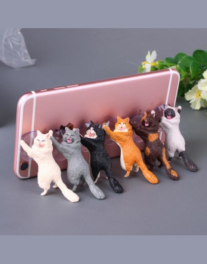 Kot Sucker zwierząt podstawka pod telefon ozdoba dekoracji wnętrz pcv rzemiosła Decor DIY Drop Shipping