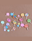 ZOCDOU 4 sztuk fałszywe Lollipop Lolly cukru bochenek grzyb ogród przytulny Rainbow Model małe figurki rzemiosło Ornament miniat