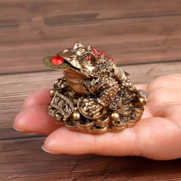 Piękna figurka w kształcie żaby z pieniążkiem  nowoczesna ozdobna awangardowa dekoracyjna