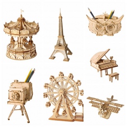 Rolife do dekoracji domu DIY drewniane miniaturowe figurki 3D drewniane Puzzle montażu w stylu Vintage akcesoria do modeli dekor