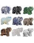 Sprzedaż hurtowa 2 Cal Jade kryształowe słoń figurki rzemiosło rzeźbione kamień naturalny awenturyn Mini zwierząt statua na wyst