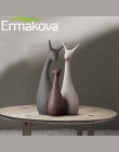 ERMAKOVA ceramiczne figurki zwierząt dekoracyjne statua Deer porcelanowe figurki domu dekoracja na biurko boże narodzenie urodzi