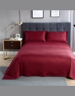 Jednolity kolor satynowy jedwabny miękkiej tkaniny powłoczki Queen Size pościel zestaw narzuta na łóżko arkusze koc zestaw