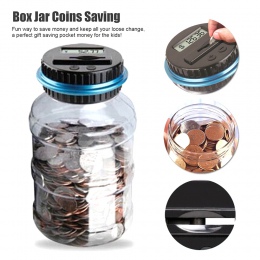 Skarbonka z elektronicznym licznikiem monet szklany słój na drobne pieniądze zakręcane pudełko