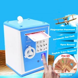 2019 nowy kreatywny linii papilarnych elektroniczna skarbonka ATM hasło pieniądze Box gotówka monety skarbonka dla dzieci urodzi
