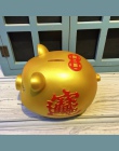 Duży złoty świnia Piggy Bank roku świni kreatywny Cartoon świnia Piggy Bank Anti-Falling Money Box dzieci prezenty dla dorosłych
