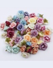 10 sztuk 4 cm Silk Rose sztuczny kwiat wesele liście elementy dekoracji wieniec DIY rękodzieło kwiaty fałszywy symulacja tanie