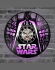 Płyta winylowa zegar ścienny Star War motyw LED zegary ścienne dla pokoju gościnnego cichy Vintage CD wiszące zegar z 7 kolor św