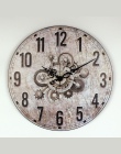 Cichy duży dekoracyjny zegar ścienny nowoczesny design w stylu vintage okrągłe ściany zegar do dekoracji domu 12888 zegar ruch h