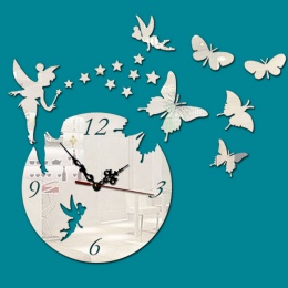 Cyfrowy bajki lustrzany zegar ścienny duży zegar ścienny nowoczesny stylowy zegarek Mural zegarek ścienny zegar winylowy Jingle 