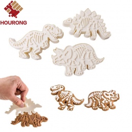 HOURONG dinozaur cookie Cutter herbatniki tłoczenie formy 3D herbatniki Sugarcraft deser formy do pieczenia kremówka narzędzie d