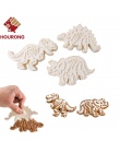 HOURONG dinozaur cookie Cutter herbatniki tłoczenie formy 3D herbatniki Sugarcraft deser formy do pieczenia kremówka narzędzie d