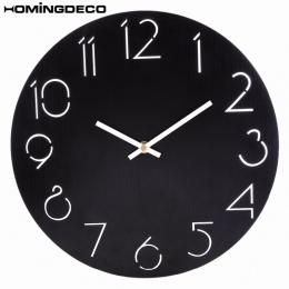 Homingdeco 30 cm prosty okrągły zegar ścienny kwarcowy nowoczesny Design w stylu wiejskim piękne zegary ścienne do salonu wystró