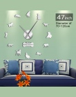 Labrador Retriever duży zegar ścienny dla psów rasy Labrador DIY Wall Art z lustrem akrylowe naklejki lustro efekt duże ręce zeg