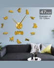 Labrador Retriever duży zegar ścienny dla psów rasy Labrador DIY Wall Art z lustrem akrylowe naklejki lustro efekt duże ręce zeg