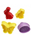 4 sztuk/zestaw śliczne Butterfly, królik Cartoon Sugarcraft ciasto formy kremówka Cookie Cutter dekoracje narzędzia do pieczenia