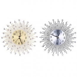 Metal Plus diament zegar ścienny sztuki żelaza inkrustowane diament kwiat salon sypialnia cisza ścienne zegar do dekoracji domu