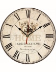 W stylu Vintage drewniane duży zegar ścienny Shabby Chic rustykalne kuchnia w domu w stylu antycznym