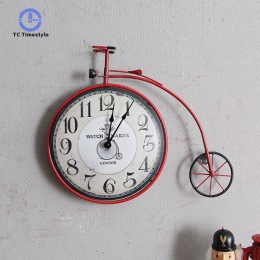 Rower zegar ścienny Retro krajem ameryki salon sypialnia spersonalizowane dekoracji zegary ścienne New Arrival wiszące zegarek