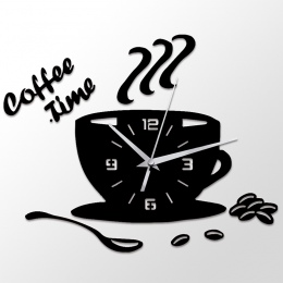 Zegar ścienny 3D czas kawy zegar akrylowy zegar ścienny nowoczesny dla kuchni wystrój domu puchar kształt naklejki ścienne Hollo