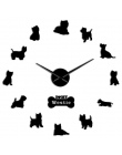 West Highland White Terrier DIY Giant zegar ścienny lustro efekt akryl Wall Art dla zwierząt domowych kocham moją Westie długi z