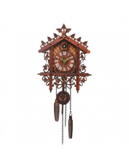 Rocznika drewna zegar ścienny z kukułką wiszące rzemieślnicze zegar do domu restauracja jednorożec dekoracji sztuki rozkloszowan